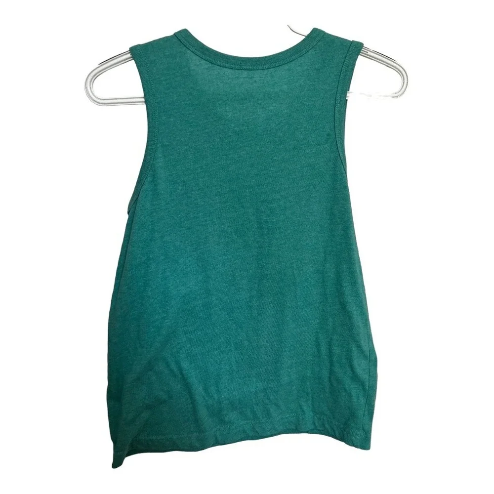 Old‎ Navy Sharks Tank Top Medium Green Distressed Cotton Polyester Scoop Neck